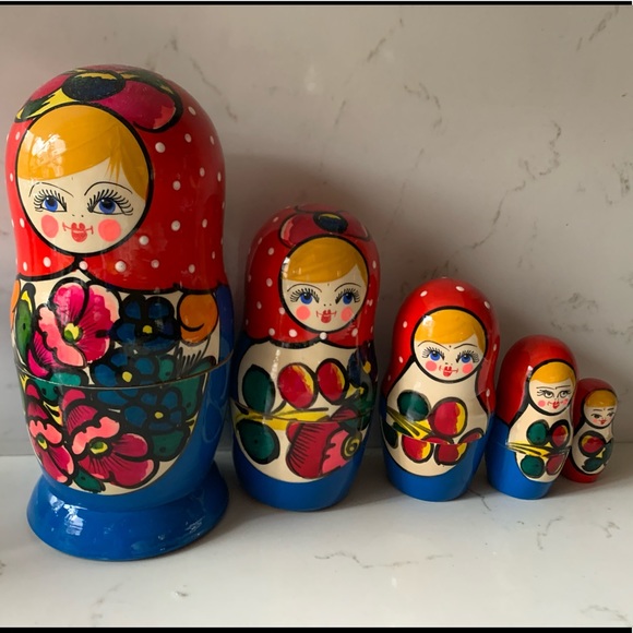None Other - Russian hand made matryoshka/Bahuska wooden dolls
